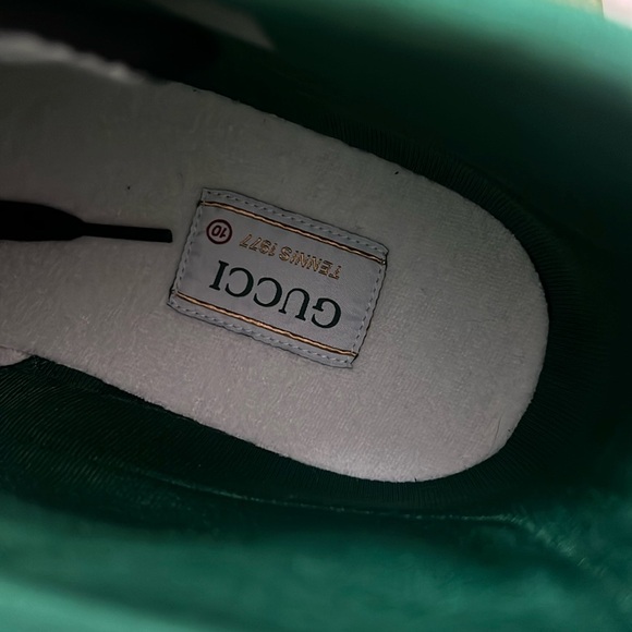 🆕💯% Auth Gucci Mens BLACK JACQUARD DENIM TENNIS 1977 HIGH-TOP SNEAKERS - Picture 13 of 15